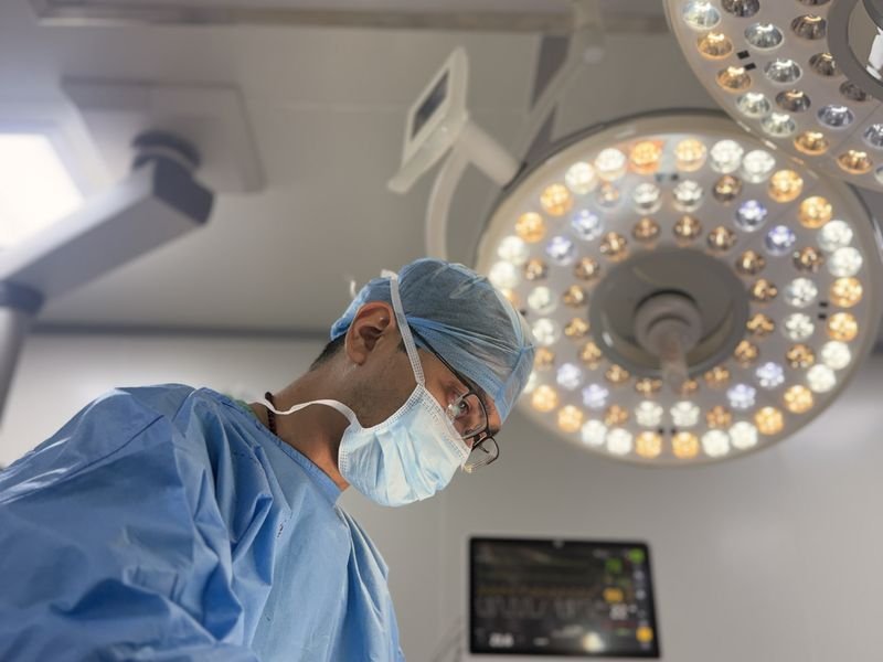 Dr Prabhat Yaji operating in the theatre at ARC Cancer Hospital, Bengaluru
